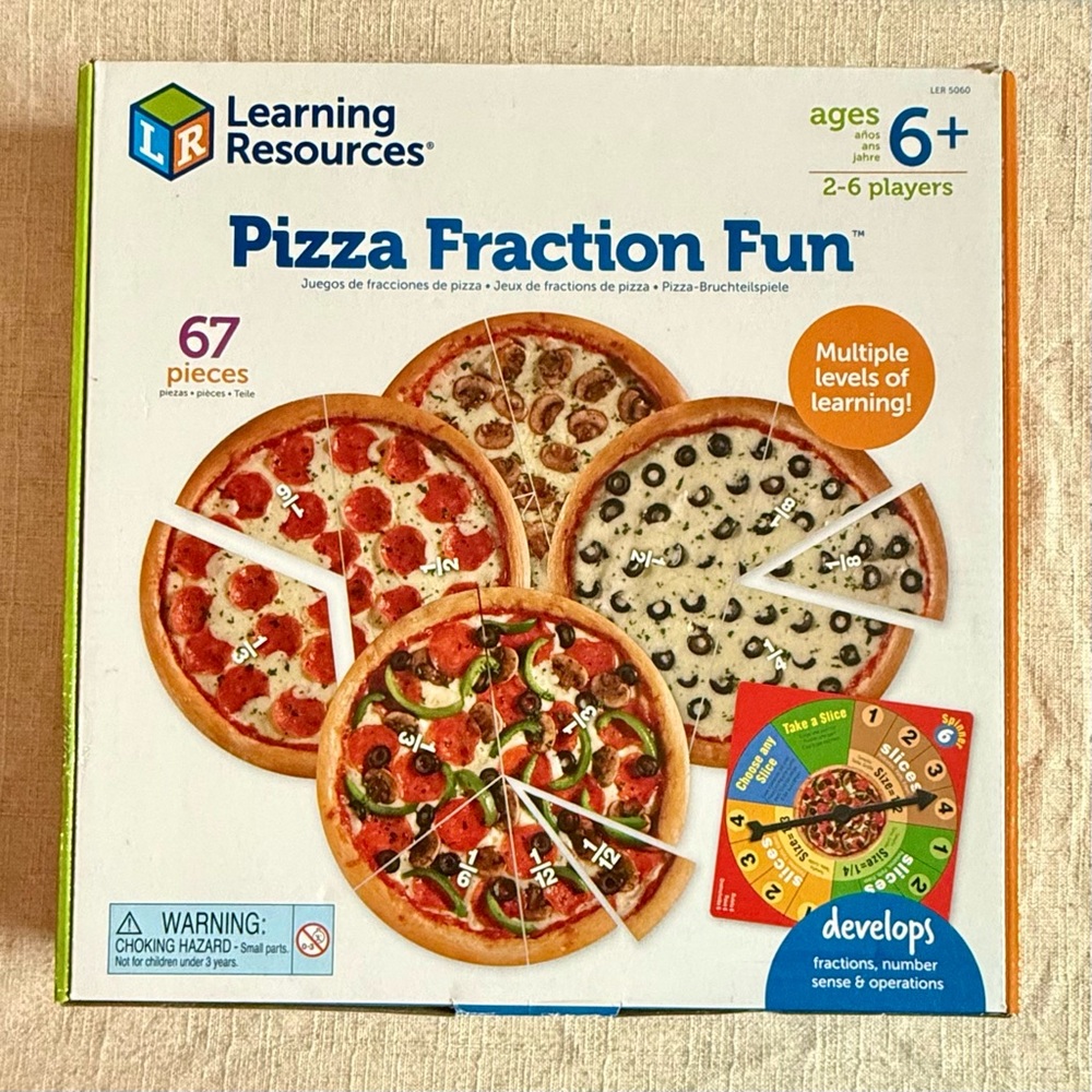 Learning Resources Pizza Fraction Fun Game Ages 6 +